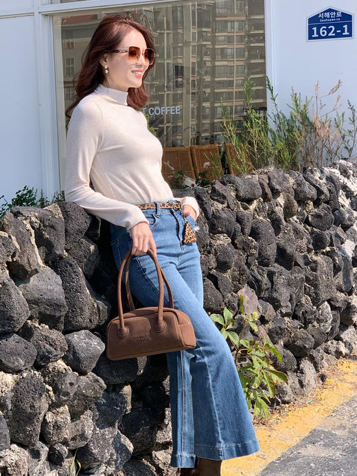 【百图lulu定制】【摩登喇叭裤】新疆长绒棉  弹力 牛仔喇叭裤 商品图6