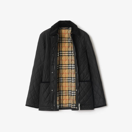 BURBERRY 巴宝莉 女士马术骑士设计标签绗缝尼龙夹克棉服 黑色 8110378 A1189 商品图1