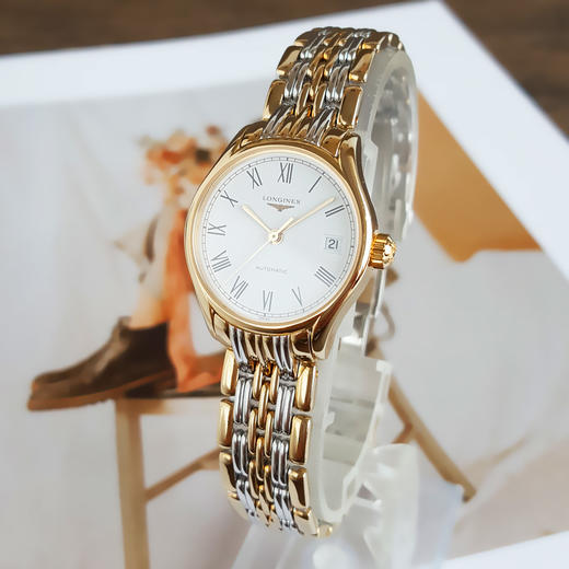 【95新】Longines浪琴L4.260.2.12.7自动机械日期显示25mm（女款）优雅系列  精钢镀金 231225TB23 商品图1