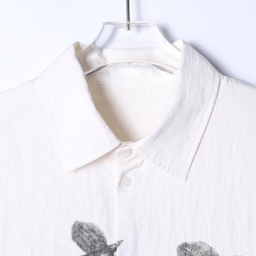 SS31229SDSA秋冬新款痞帅男装GV撞色印花设计翻领长袖衬衫休闲舒适衬衣 商品图2