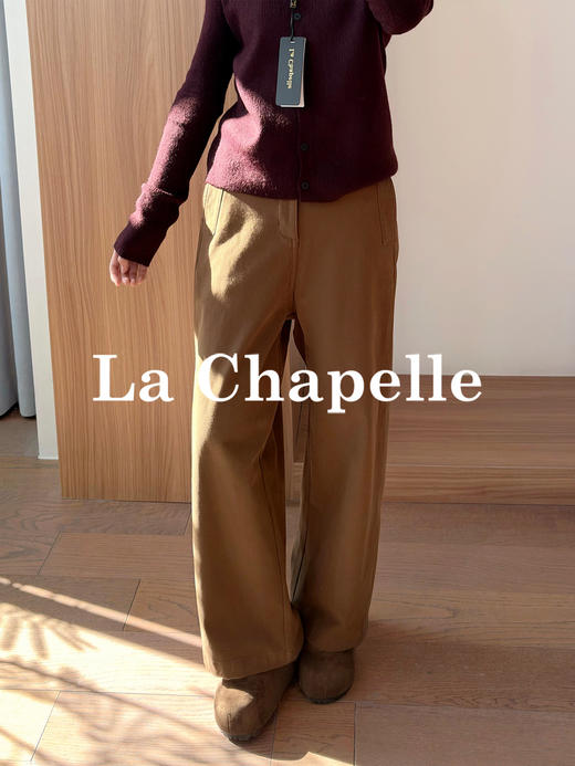 专柜实拍【棉质有型 版型正】拉夏贝尔/La Chapelle高腰宽松遮胯显瘦牛仔直筒阔腿裤小个子长裤 商品图1