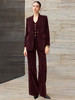 IWY/玫瑰砂岩豆沙红秋冬款灯芯绒无领西装西裤OL通勤套装CPM2586 商品缩略图6