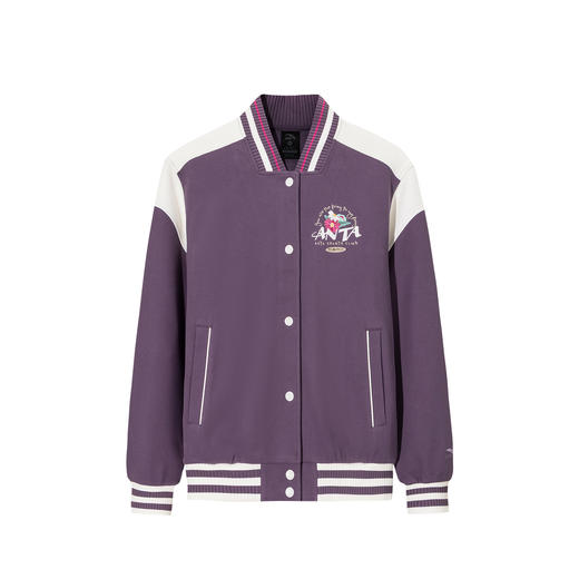 安踏美式复古棒球服夹克女士冬季新款宽松休闲外套上衣162618714S 商品图5