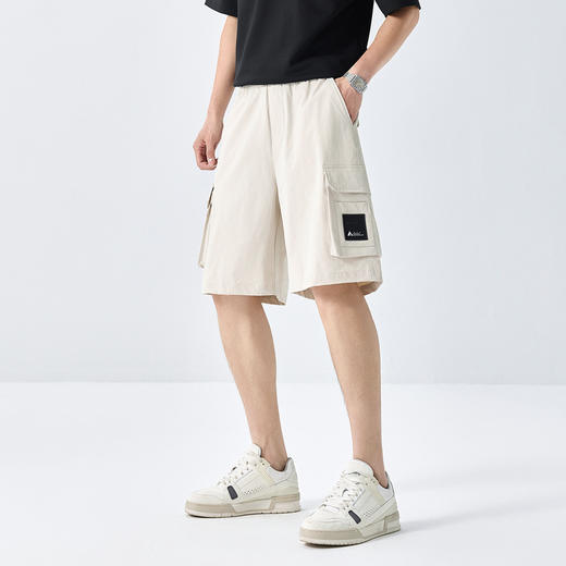 GXG男装【工装口袋】25夏季时尚松紧腰系绳男式宽松休闲五分短裤K&C 商品图5