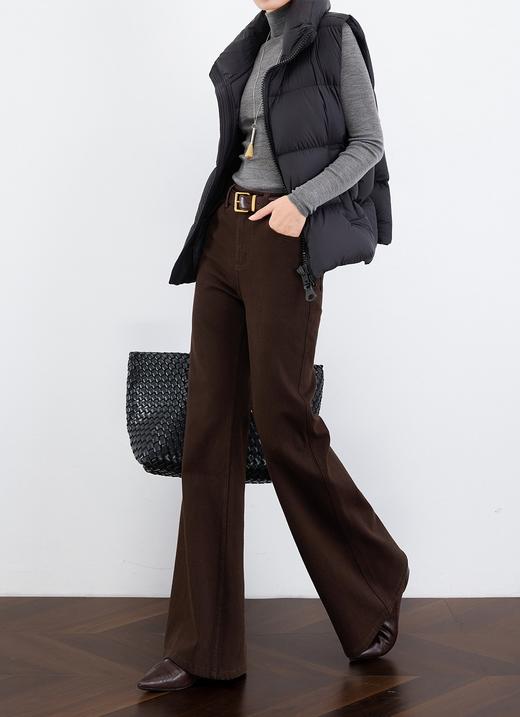 土耳其新作四面弹美拉德复古美式蓝显瘦加绒喇叭裤 商品图2