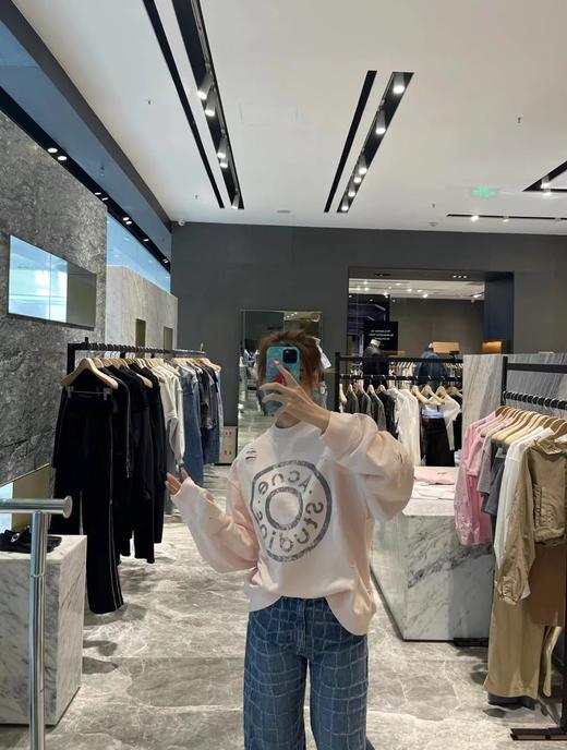 F010721破坏水洗做旧复古休闲宽松中性版圆领卫衣 商品图8