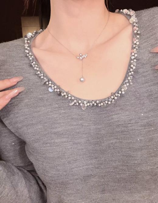 F010780冬季法式气质重工手缝钉钻领亮闪羊毛针织衫 商品图8