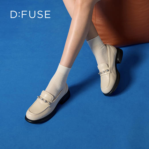 Dfuse迪芙斯2026春季新款极简深口单鞋经典休闲乐福鞋通勤鞋女单鞋DFE1112116 商品图0