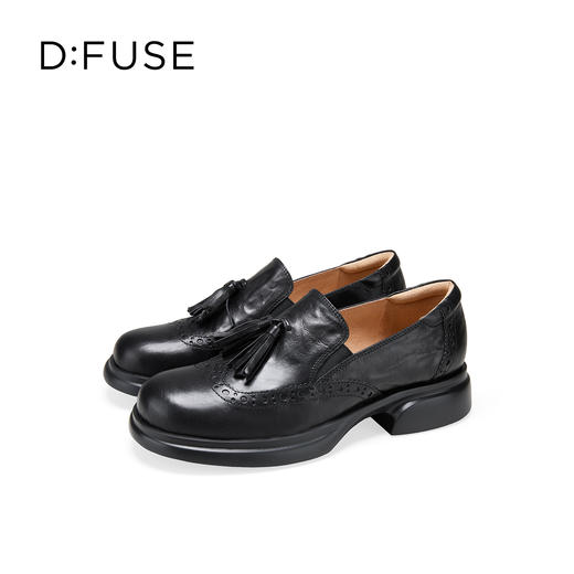 Dfuse迪芙斯2026春季新款复古流苏英伦风深口女鞋休闲乐福鞋深口单鞋DFE1112115 商品图13