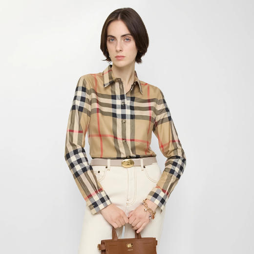 BURBERRY 巴宝莉 女士棉质长袖格纹衬衫 格子 8111856 A7028 商品图2