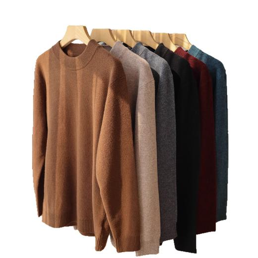 【家属的英雄气概】男装家属福利！2026新款360g全羊毛衫双股纱加密加厚圆领毛衣基础款！ 商品图4