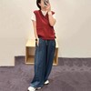 F010751马甲2025冬季新款时尚V领大口袋红色无袖羊毛马甲背心坎肩女 商品缩略图8