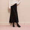 三彩2026春季新款丝绒半身裙松紧腰A字裙长裙优雅气质M 商品缩略图1