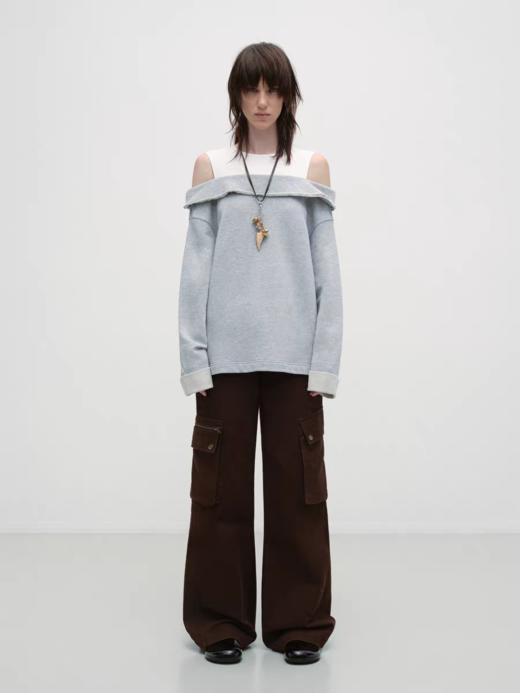 出逃赤岗西/25AWS15/设计感假两件拼接套头卫衣 商品图0