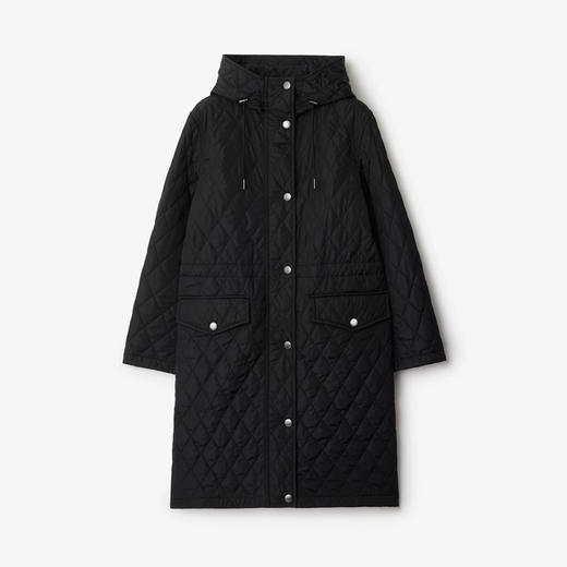 BURBERRY 巴宝莉 女士马术骑士设计标签绗缝尼龙连帽棉服 黑色 8110325 A1189 商品图0