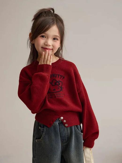 STT新年穿搭❗️【招cai猫】我的本命年限定新年氛围感毛衣❗️KT太懂少女心了，定制复古新年红，红色温柔又可爱，软糯亲肤，懒人穿搭 商品图5