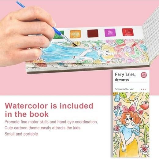 童话梦境水彩画书 旅行袖珍水彩书套装 带画笔的袖珍水彩画册 商品图2