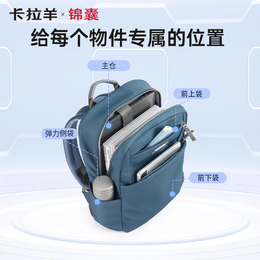 卡拉羊X锦囊商务电脑防盗背包19升出差通勤多功能双肩包睿行CN5226 商品图2