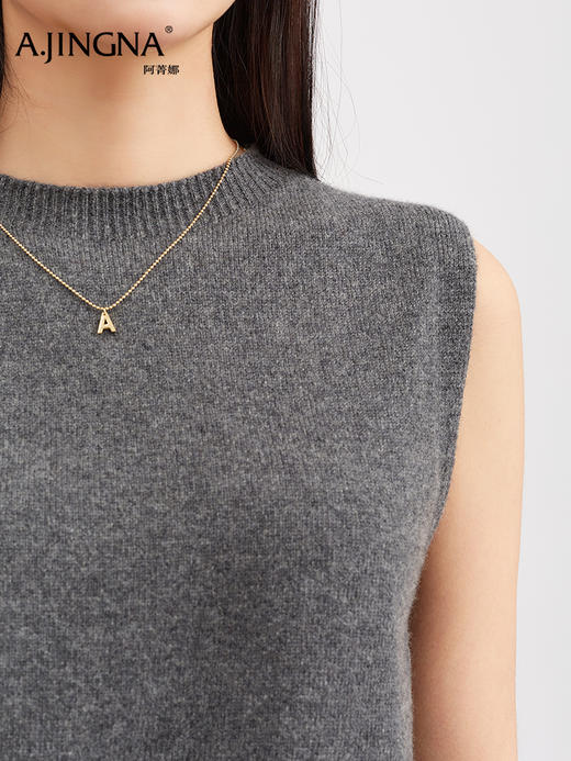 【三季百搭】阿菁娜新款三季百搭针织背心绵羊毛修身剪裁通勤出游皆宜温柔质感内搭F30D303001 商品图4