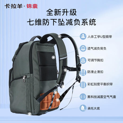 【气囊减震顶配】卡拉羊X锦囊7维减负28L多功能防盗电脑包CN5220 商品图3