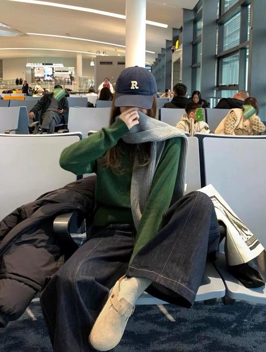 F010702显白碧玺绿~冬季糕级感宽松百搭套头圆领羊毛毛衣 商品图1