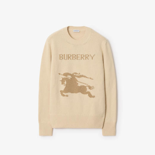 BURBERRY 巴宝莉 女士马术骑士徽标提花羊毛针织衫 米色 8114157 A4186 商品图0