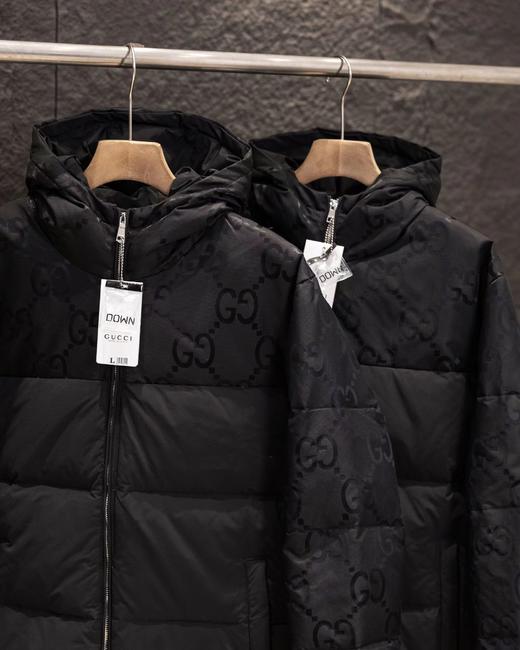 F010763老花满印拼接男女同款蓬松连帽羽绒服 商品图2