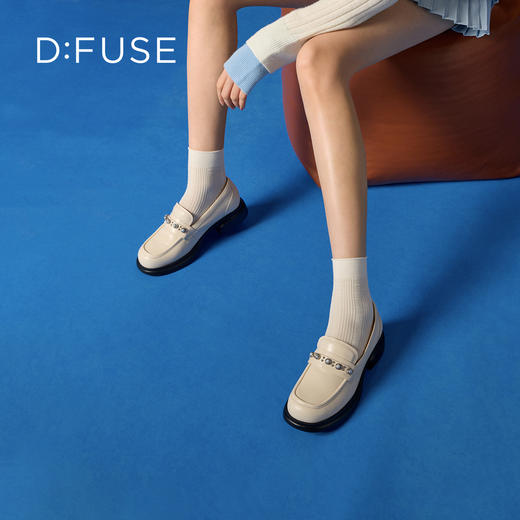 Dfuse迪芙斯2026春季新款极简深口单鞋经典休闲乐福鞋通勤鞋女单鞋DFE1112116 商品图1