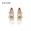 Dfuse迪芙斯2026春季新款尖头双条带铆钉甜酷朋克亮面漆皮单鞋平跟鞋DFE1111048 商品缩略图14