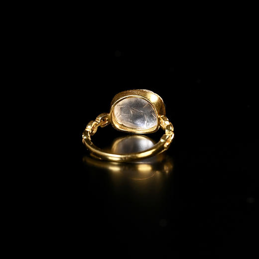 萨珊波斯白水晶羚羊印章珠戒指 商品图2