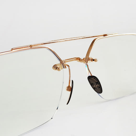 【98新闲置】Chrome hearts克罗心金色拼黑色双梁飞行员款FLUID尼康防蓝光平光眼镜58-18-147中性款 040126NJT06 商品图5