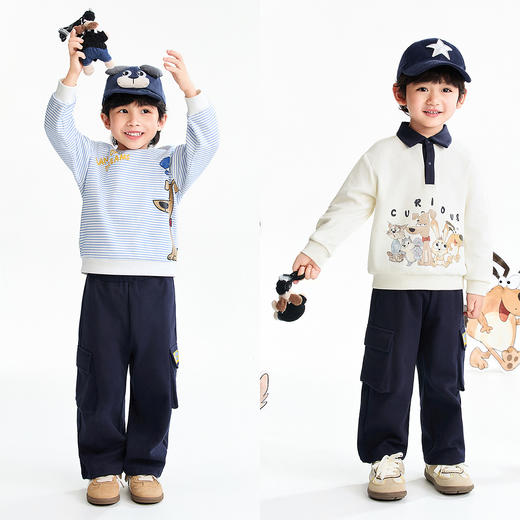 【实体店同款】男童全腰针织长裤春季新款安奈儿童装XB616089 商品图3