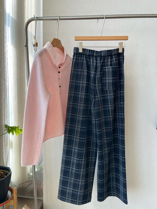 【2026春】噢蜜ooomeooo格纹直筒裤不加绒 商品图9