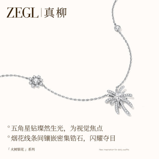 ZEGL火树银花系列浪漫烟花项链女款配饰轻奢锆石锁骨链吊坠毛衣链 商品图2