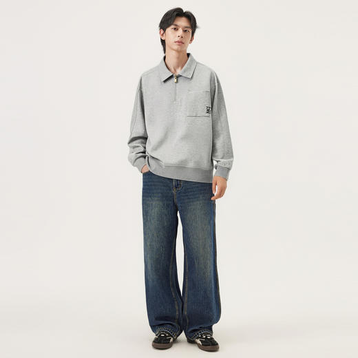 gxg.jeans男装 多色口袋设计字母绣花半开襟卫衣男上衣 25秋热卖 商品图3