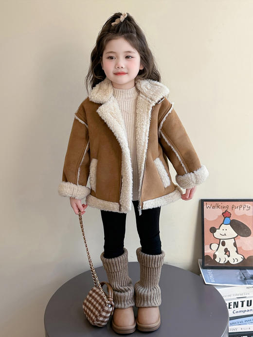 【柔软面料亲肤舒适❗️做工细致安心穿着】女小童加绒加厚外套冬季2025新款儿童小女孩洋气韩版保暖冬装上衣。jc 商品图2