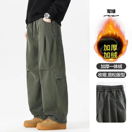 F010778高品质加绒加厚刺绣全棉水洗休闲工装裤 商品图3