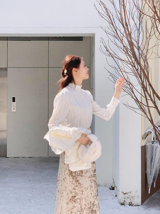 【百图lulu定制】【墨染鱼尾裙】新中式 水墨提花 加绒 鱼尾半裙 商品图1