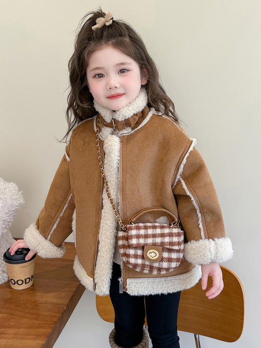 【柔软面料亲肤舒适❗️做工细致安心穿着】女小童加绒加厚外套冬季2025新款儿童小女孩洋气韩版保暖冬装上衣。jc 商品图1