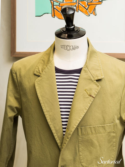 ORBIUM军绿色细纹纯棉工装夹克 商品图2