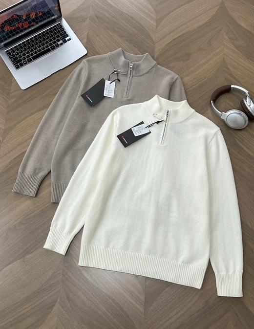 F010712男士宽松剪裁半拉链立领针织衫LM3FC9S 商品图0