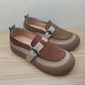 2025春季新款豪行真皮单鞋25143002女生百搭时尚休闲软底板鞋