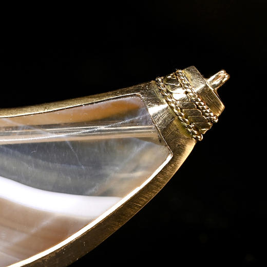 西亚高古奶霜缠丝牛角珠项坠 商品图6