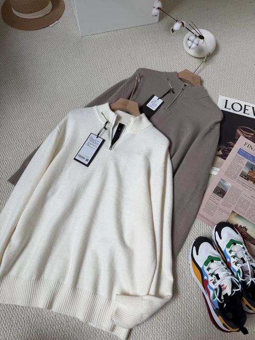 F010712男士宽松剪裁半拉链立领针织衫LM3FC9S 商品图4