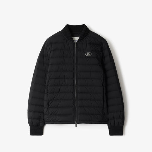 BURBERRY 巴宝莉 男士马术骑士徽标贴片绗缝尼龙羽绒服 黑色 8110272 A1189 商品图0