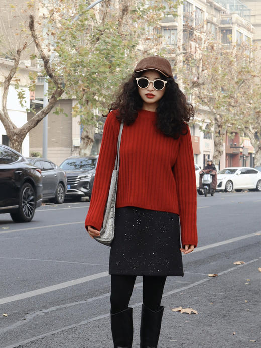 【板娘同款推荐 羊绒衫】新增新年红大码 新年红红火火！全球奢牌同等山羊绒原料阿尔巴斯山羊绒 让姐妹们用实实在在源头价穿高定的感觉！ 商品图4