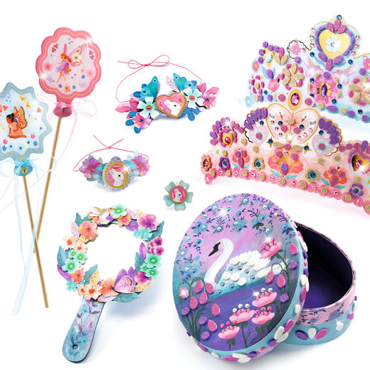 手工制作DIY花漾装扮套装黏贴画皇冠头饰公主女孩礼物5岁 商品图2