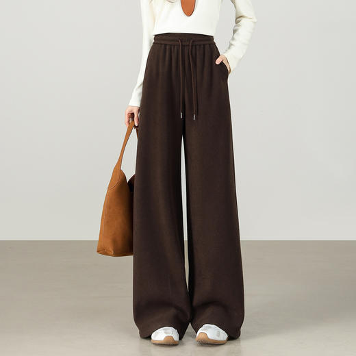 【1/21新品】熙世界加绒裤子女外穿加厚糯米裤阔腿长裤2025冬季今年流行梧桐裤 商品图3