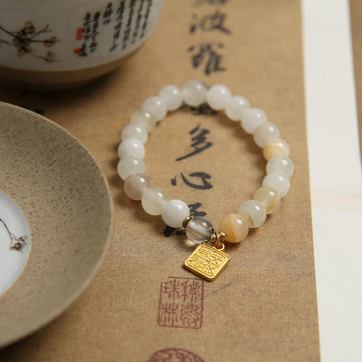【西泠印社】雷峰塔砖灰手串 再配以“天然多福”印章金属挂坠 将福戴在手上 商品图5