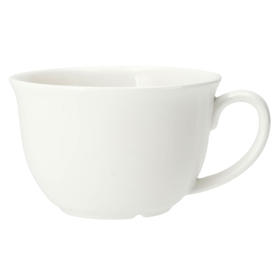 纯白陶瓷咖啡杯早餐杯带把手杯汤杯分隔碟餐饮具 XH01